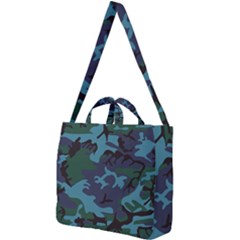 Camouflage Blue Square Shoulder Tote Bag by snowwhitegirl