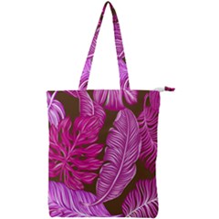 Tropical Pink Leaves Double Zip Up Tote Bag by snowwhitegirl