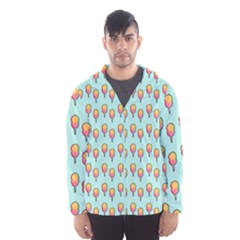 Cotton Candy Pattern Aqua 3d Men s Hooded Windbreaker by snowwhitegirl