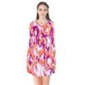 Flamingos Long Sleeve V-neck Flare Dress View1