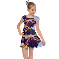 Pretty Colors Cars Kids  Cap Sleeve Dress by StarvingArtisan