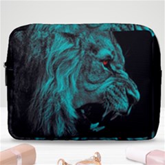 Angry Male Lion Predator Carnivore Make Up Pouch (large) by Sudhe