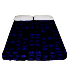 Neon Oriental Characters Print Pattern Fitted Sheet (queen Size) by dflcprintsclothing