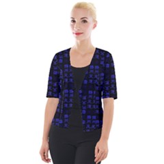 Neon Oriental Characters Print Pattern Cropped Button Cardigan by dflcprintsclothing