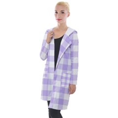 Lavender Gingham Hooded Pocket Cardigan by retrotoomoderndesigns