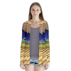 Peacock Feather Colorful Peacock Drape Collar Cardigan by Pakrebo