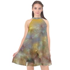 Abstract: Candle And Nail Polish Halter Neckline Chiffon Dress  by okhismakingart