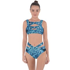 Queen Annes Lace In Neon Blue Bandaged Up Bikini Set 