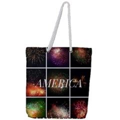 America Full Print Rope Handle Tote (large) by okhismakingart