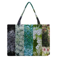 Queen Annes Lace Vertical Slice Collage Zipper Medium Tote Bag by okhismakingart