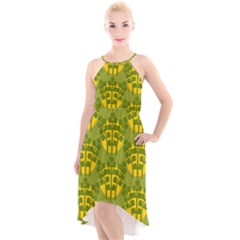 Texture Plant Herbs Green High-low Halter Chiffon Dress  by Mariart