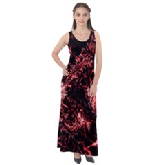 Red Thistle Sleeveless Velour Maxi Dress by okhismakingart