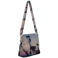 Hazy Thistles Zipper Messenger Bag by okhismakingart