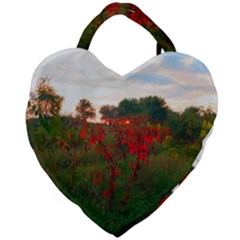 Red Weeds Giant Heart Shaped Tote by okhismakingart