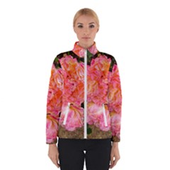 Folded Pink And Orange Rose Winter Jacket by okhismakingart