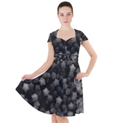 Floral Stars -black And White Cap Sleeve Midi Dress by okhismakingart