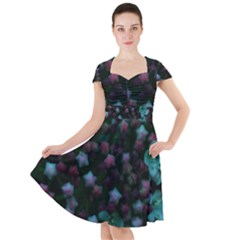 Floral Stars -blue Cap Sleeve Midi Dress by okhismakingart