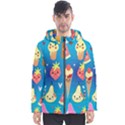 Cute food characters clipart             Men s Hooded Puffer Jacket View1