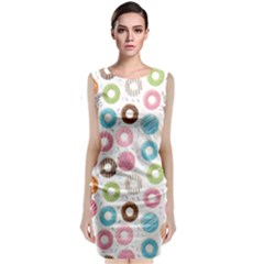 Donut Pattern With Funny Candies Classic Sleeveless Midi Dress by genx