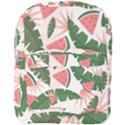 Tropical Watermelon Leaves Pink and green jungle leaves retro Hawaiian style Full Print Backpack View1