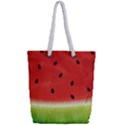 Juicy Paint texture Watermelon red and green watercolor Full Print Rope Handle Tote (Small) View2