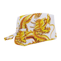 Chinese Dragon Golden Wristlet Pouch Bag (medium) by Sudhe