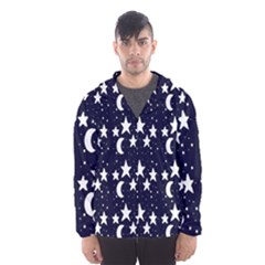 Starry Night Cartoon Print Pattern Men s Hooded Windbreaker by dflcprintsclothing