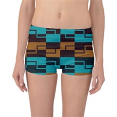 Illusion In Orange & Teal Reversible Boyleg Bikini Bottoms by WensdaiAmbrose