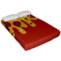 Pizza Topping funny modern yellow melting cheese and pepperonis Fitted Sheet (Queen Size) View2