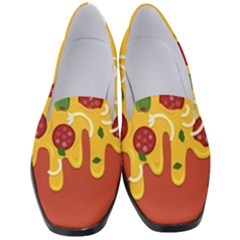 Pizza Topping Funny Modern Yellow Melting Cheese And Pepperonis Women s Classic Loafer Heels by genx