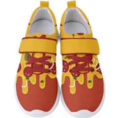 Pizza Topping Funny Modern Yellow Melting Cheese And Pepperonis Men s Velcro Strap Shoes by genx