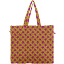 Pink Stars Pattern On Yellow Canvas Travel Bag View1