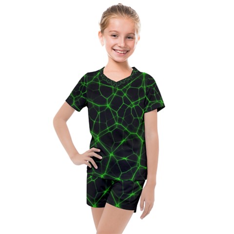 System Web Network Connection Kids  Mesh Tee And Shorts Set by Pakrebo