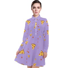 Piazza Pattern Violet 13k Piazza Pattern Violet Background Only Long Sleeve Chiffon Shirt Dress by genx
