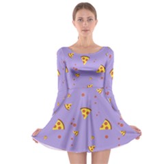 Piazza Pattern Violet 13k Piazza Pattern Violet Background Only Long Sleeve Skater Dress by genx