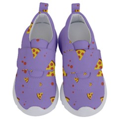 Pizza Pattern Violet Pepperoni Cheese Funny Slices Kids  Velcro No Lace Shoes by genx