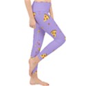 Pizza Pattern Violet pepperoni cheese funny slices Lightweight Velour Classic Yoga Leggings View4