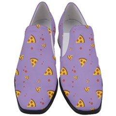 Pizza Pattern Violet Pepperoni Cheese Funny Slices Slip On Heel Loafers by genx