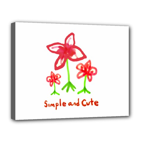 Flowers And Cute Phrase Pencil Drawing Canvas 14  X 11  (stretched) by dflcprintsclothing