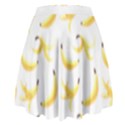 Yellow Banana and peels pattern with polygon retro style High Waist Skirt View2