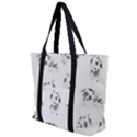 Pigs Handrawn Black And White Square13k Black Pattern Skull Bats Vintage K Zip Up Canvas Bag View1