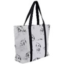 Pigs Handrawn Black And White Square13k Black Pattern Skull Bats Vintage K Zip Up Canvas Bag View2