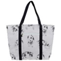 Pigs Handrawn Black And White Square13k Black Pattern Skull Bats Vintage K Zip Up Canvas Bag View3