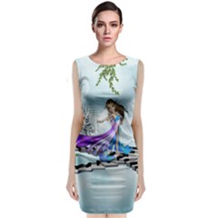 Cute Fairy Dancing On A Piano Classic Sleeveless Midi Dress by FantasyWorld7