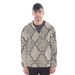 Snakeskin Pattern Lt Brown Men s Hooded Windbreaker by retrotoomoderndesigns