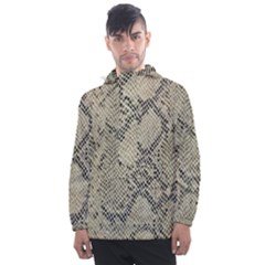 Snakeskin Pattern Lt Brown Men s Front Pocket Pullover Windbreaker by retrotoomoderndesigns