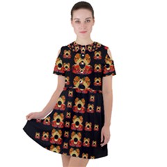 Sweets And  Candy As Decorative Short Sleeve Shoulder Cut Out Dress  by pepitasart