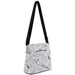 Birds Hand Drawn Outline Black And White Vintage Ink Zipper Messenger Bag by genx