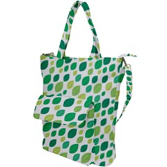 Leaves Green Modern Pattern Naive Retro Leaf Organic Shoulder Tote Bag by genx