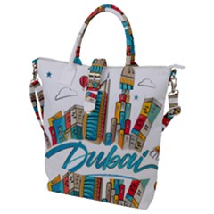 Burj Khalifa Skyline Clip Art Drawing Comic World Buckle Top Tote Bag by Sudhe